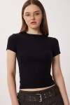 Bisiklet Yaka Basic Örme T-shirt SİYAH LDZ0067
