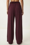 Büzgülü Çapraz Kemerli Örme Pantolon BORDO LCR0112