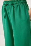 Geniş Paça Keten Pantolon YEŞİL LDP0071