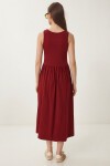 Halter Yaka Basic Yazlık Örme Elbise BORDO LCR0053