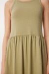 Halter Yaka Basic Yazlık Örme Elbise HAKİ LCR0053