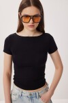 Kayık Yaka Basic Örme Bluz SİYAH LDZ0065