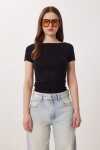 Kayık Yaka Basic Örme Bluz SİYAH LDZ0065