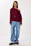 Kayık Yaka Triko Kazak BORDO LDP0080