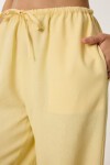 Keten Gömlek Pantolon Takım SARI LDP0058