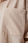 Oversize Basic Keten Ayrobin Gömlek AÇIK BEJ LDD0009