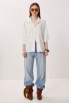 Oversize Cepli Dokuma Gömlek EKRU LDZ0063