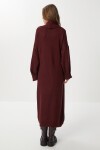 Oversize Uzun Triko Hırka BORDO LDD0129