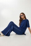 Oversize Yırtmaçlı Paraşüt Garnili Modal Takım LACİVERT LBY0043