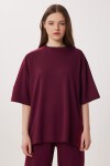 Oversize Yırtmaçlı Paraşüt Garnili Modal Takım MÜRDÜM LBY0043
