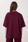 Oversize Yırtmaçlı Paraşüt Garnili Modal Takım MÜRDÜM LBY0043
