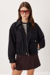 Polo Yaka Süet Ceket SİYAH LDP0088