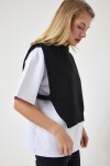 Süveterli Örme T-shirt SİYAH LDP0072