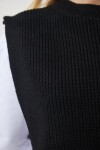 Süveterli Örme T-shirt SİYAH LDP0072