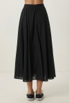 Yazlık Kloş Midi Dokuma Etek SİYAH LCR0110