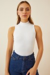 2li Balıkçı Yaka Kolsuz Örme Bluz GRİ BEYAZ LGT0001