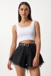 Askılı Crop 2li Paket Örme Bluz SİYAH BEYAZ LGT0003