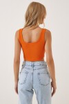 Askılı Crop 3lü Paket Örme Bluz YEŞİL BİSKÜVİ ORANJ LGT0005
