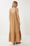Askılı Volanlı Yazlık Müslin Elbise CAMEL LFZ0002
