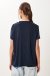 Basic Modal Örme T-shirt LACİVERT LFN0101