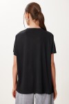 Basic Modal Örme T-shirt SİYAH LFN0101