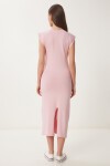 Basic Yazlık Midi Örme Elbise PEMBE LFW0004