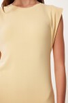 Basic Yazlık Midi Örme Elbise SARI LFW0004