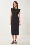Basic Yazlık Midi Örme Elbise SİYAH LFW0004