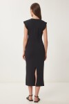 Basic Yazlık Midi Örme Elbise SİYAH LFW0004