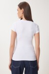 Bedene Oturan Sandy Örme T-shirt BEYAZ LJF0002