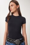Bedene Oturan Sandy Örme T-shirt SİYAH LJF0001