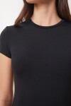 Bedene Oturan Sandy Örme T-shirt SİYAH LJF0001