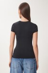 Bedene Oturan Sandy Örme T-shirt SİYAH LJF0001