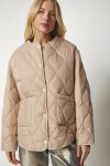 Cepli Oversize Kapitone Mont KREM LDZ0011