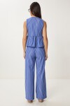 Çizgili Bluz Pantolon Takım MAVİ LJH0003