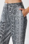 Desenli Cepli Geniş Paça Dokuma Pantolon GRİ LFH0011