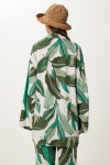 Desenli Yazlık Viskon Kimono Pantolon Takım HAKİ TAŞ LJE0003