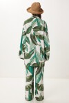 Desenli Yazlık Viskon Kimono Pantolon Takım HAKİ TAŞ LJE0003
