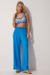 Geniş Paça Dökümlü Pantolon MAVİ LMC0057