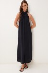 Halter Yaka Yazlık Müslin Elbise SİYAH LFG0019