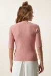 İnci Detaylı Crop Örme Bluz ??? PEMBE LEX0007