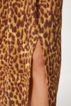 Leopar Desenli Yırtmaçlı Bürümcük Etek ORANJ LMC0033