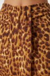 Leopar Desenli Yırtmaçlı Bürümcük Etek ORANJ LMC0033