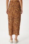 Leopar Desenli Yırtmaçlı Bürümcük Etek ORANJ LMC0033