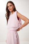 Müslin Bluz Etek Takım PEMBE LGP0013