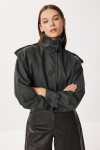 Piliseli Kısa Süet Mont HAKİ LFN0136