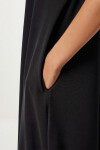 Polo Yaka Cepli Örme Elbise SİYAH LDZ0038