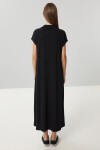 Polo Yaka Cepli Örme Elbise SİYAH LDZ0038