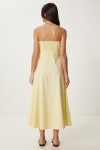 Straplez Midi Popin Elbise SARI LFK0009