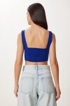 Askılı Crop Dokuma Bluz KOYU MAVİ LMX0096